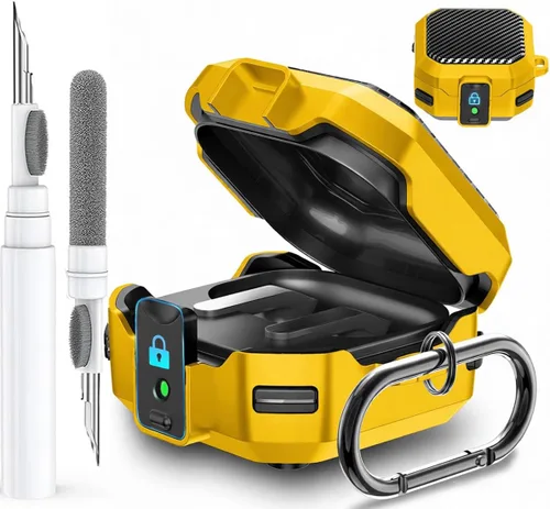 Vista 17 de Funda para Galaxy Buds 4 Pro/Buds4 con clip de bloqueo seguro, a prueba de golpes para Samsung Galaxy Buds 4/4 Pro 2026 con mosquetón y kit