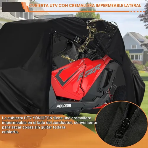 Vista 2 de Cubierta UTV 4 plazas impermeable 420D resistente con cremallera al aire