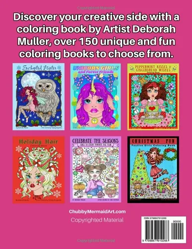 Vista 2 de Sweet Christmas Coloring book of Sweets and Whimsical Girls by Deborah Muller.
