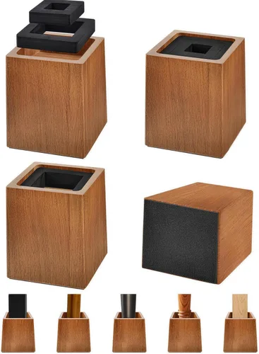 Vista 12 de Elevadores de cama resistentes, 3 pulgadas de alto (interior de 2 pulgadas de alto), borde elevado de 1 pulgada, carga de 2600 libras, para marco