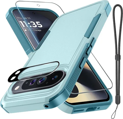 Vista 28 de Funda para Google Pixel 7A, Funda Protectora de Teléfono de Cuerpo Completo Resistente de Trabajo Pesado Robusta a Prueba de Golpes con Correa