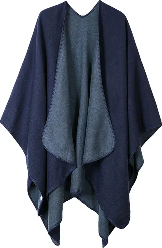 Vista 54 de Chales cálidos para mujer, cárdigan con frente abierto, estilo vintage, poncho