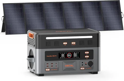 Vista 12 de central eléctrica portátil 3600W PowerMax 3600 PE con el panel solar 200W Generador solar 2016Wh, carga rápida de 1.5 horas, estación de energía