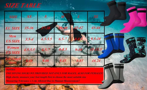 Vista 6 de Calcetines de neopreno de 0.118 pulgadas (0.118 in), calcetines térmicos antideslizantes para buceo, botines de agua para natación, deportes