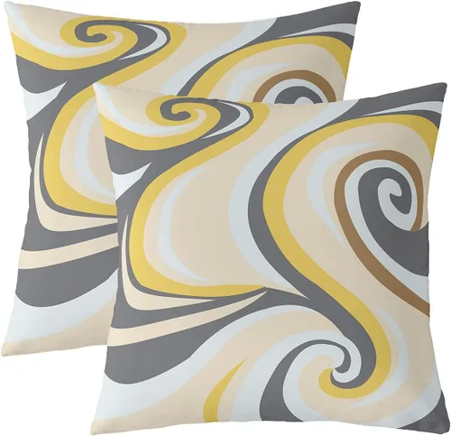 Vista 39 de Castle Fairy Juego de 2 fundas de almohada modernas con estampado de líneas geométricas de doble cara de 16 x 16 pulgadas, color gris, negro y rojo