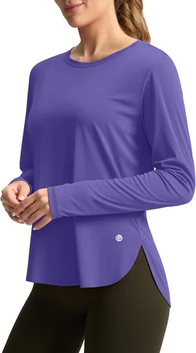 Vista 38 de Camisetas de sol para mujer, con protección ultravioleta FPU 50+, manga larga, ligera, de secado rápido, para entrenamiento, senderismo, para mujer