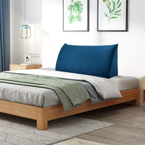Vista 18 de Johnear Almohada triangular para cabecero, almohada de cuña de algodón y lino, almohada grande para respaldo de lectura para sofá y cama, soporte