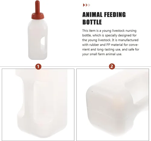 Vista 2 de Biberones de alimentación de cordero, botella de animales para mascotas, botella de leche de cabra, botella de leche de ternero, botella de bebida