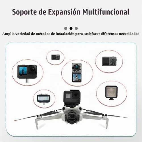 Vista 4 de Mini 4 Pro Drone Soporte de extensión para cámara de transporte superior con adaptador de montaje de trípode de tornillo de 1/4 compatible con DJI