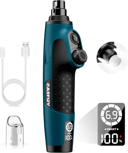 Vista 11 de Casfuy - Molinillo de uñas inteligente de 6 velocidades con luces LED Blanco