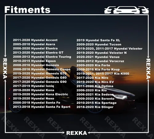 Vista 3 de Rexka 20 piezas de parachoques de capó protector de visión de entrada tipo empuje clip para Hyundai Kia 86155-2H100 Accent, Azera, Elantra, Tucson