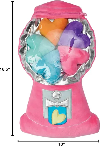 Vista 4 de iscream Juego de almohada de forro polar con diseño de corazones flotantes con mini almohadas de corazón