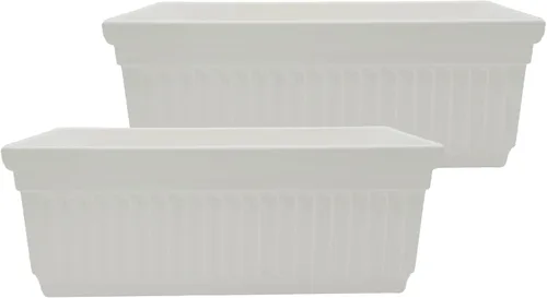 Vista 27 de The HC Companies Macetero veneciano de 18 pulgadas con tapón de drenaje, macetas de plástico ligero resistente a los rayos UV para interiores y Negro