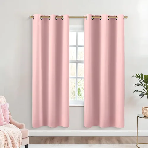 Vista 135 de KOUFALL Cortinas de Baño Aqua para Ventana, Juego de 2 Paneles Decoración Costera Cortinas Cortas Opacas para Ventana Pequeña de Cocina Puerta