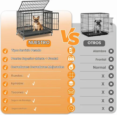 Vista 2 de Homey Pet Jaula para perros apilable de 36 pulgadas, perrera indestructible