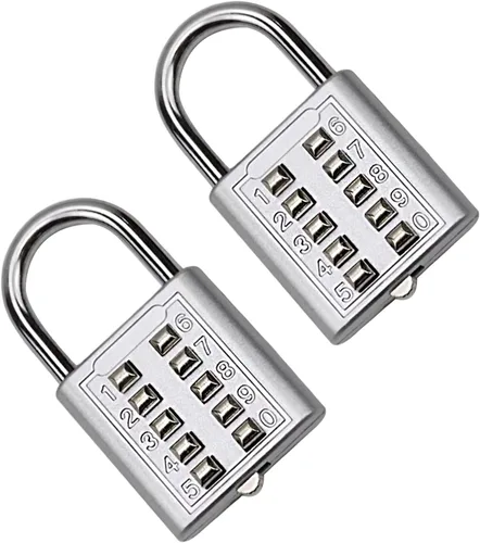 Vista 7 de 2 candados de combinación de 10 dígitos para casillero de gimnasio, estuche, cajón, caja de herramientas (azul, 2 unidades)