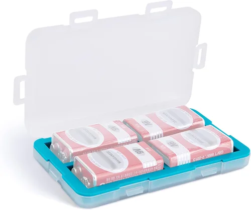 Vista 12 de Organizador compacto de almacenamiento de batería 18650, caja de batería de plástico duro para 6 baterías 18650, resistente al agua y fácil