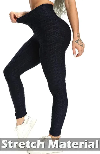 Vista 129 de SEASUM - Pantalones de yoga de cintura alta para mujer, con control de abdomen y realce de glúteos, leggings favorecedores para entrenar y correr