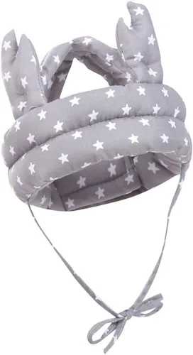 Vista 17 de Casco de seguridad para bebé, protección para la cabeza, de algodón, transpirable, ajustable, sin golpes, protector de cabeza para caminar y gatear