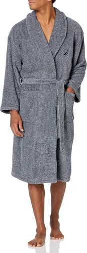 Vista 6 de Bata con capucha de lujo de tweed y felpa suave de Nautica Borgoña