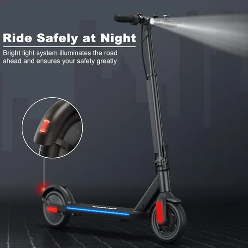 Vista 5 de Caroma Electric Scooter Adults, 350W/500W Motor, Top Speed 20/25 Mph & 30 Miles Range, 8.5" Solid Tires, Cruise Control E Scooter for Adults