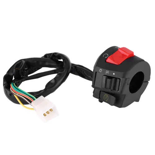 Vista 6 de Kit completo de control de manillar de motocicleta, ajuste universal con intermitentes de bocina para faros delanteros para todas las motocicletas