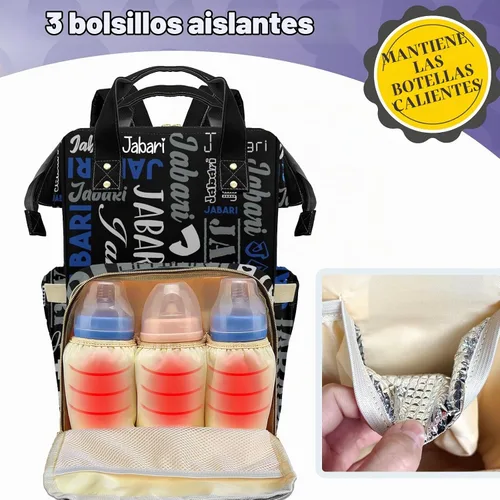 Vista 2 de Bolsos de bebé de encargo del muchacho del nombre, mochila Negro 01