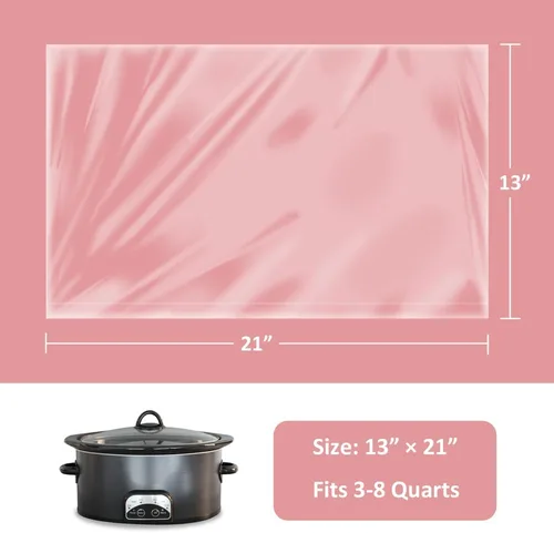 Vista 2 de 36 forros de olla de cocción lenta de tamaño grande de 13 x 21 pulgadas, forros desechables de nailon para ollas, bolsas de cocina multiusos sin