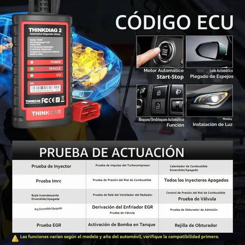 Vista 3 de Thinkdiag2 - Escáner de diagnóstico OBD2 de control bidireccional para iOS y Android, escaneo Bluetooth con protocolo CAN-FD, AutoVIN, prueba