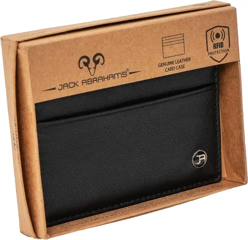 Vista 2 de Cartera de piel de napa de cabra auténtica para hombre con doble pliegue RFID, JASLG1059-001, Classic