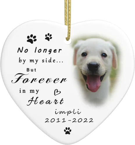 Vista 13 de Regalos conmemorativos personalizados para perros por pérdida de perro, adorno de corazón personalizado para mascotas, recuerdo conmemorativo