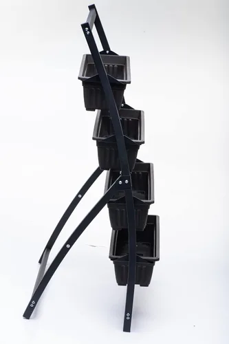 Vista 2 de NuVue Products 26024 Avenue - Jardín vertical portátil de 4 niveles para cultivar plantas y flores comestibles, sin BPA, moderna torre de plantas