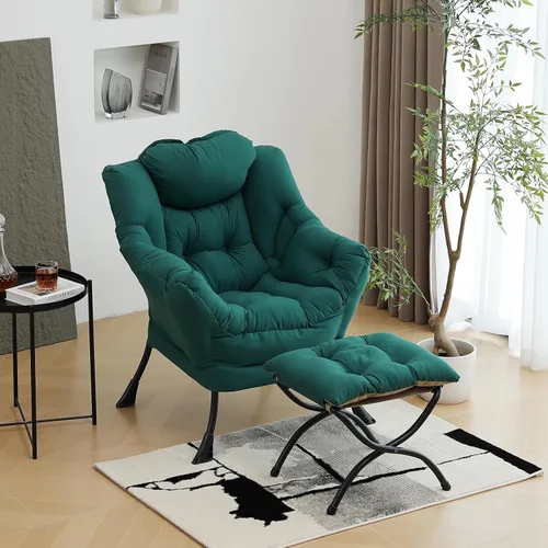 Vista 15 de Furlide - Silla perezosa con otomana, silla moderna con reposapiés plegable, silla de acento de salón, silla de lectura cómoda, sillones grandes
