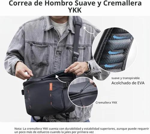 Vista 5 de PGYTECH OneMo Sling Camera Bag 7L-9L,Black Crossbody Camera Shoulder Bag Negro