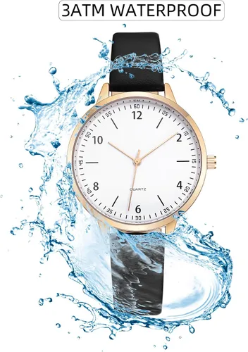 Vista 6 de IBSO Women Watches Leather Mesh Strap Round Case Analog Fashion Ladies Wrist Watches