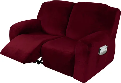 Vista 19 de IMYOGI Fundas para sofá de alta elasticidad de terciopelo para sofá reclinable de 1, 2 y 3 plazas, protector de muebles con parte inferior elástica