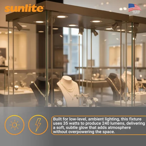 Vista 5 de Sunlite Bombilla halógena 40712 MR16, 35 vatios, inundación de 38°, 120 voltios, vida útil de 2000 horas, regulable, base GU10, protector