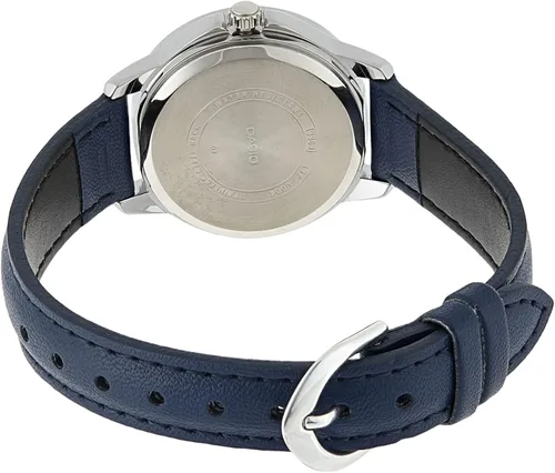 Vista 2 de Casio LTP-V004L-2B - Reloj analógico para mujer con correa de piel azul y esfera azul