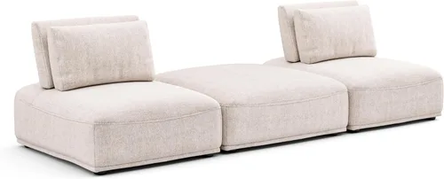 Vista 32 de Furniture of America Tatiana Modern Boucle - Sofá modular de 2 plazas con respaldo ajustable para sala de estar, oficina, combinación libre Boucle
