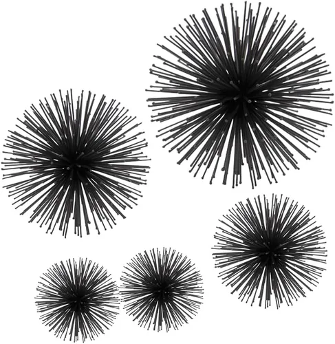 Vista 4 de Modern Day Accents 5387 Erizo Urchin XS Esfera Negra Juego de 2, 4 pulgadas de D