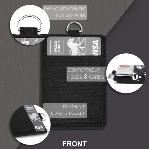Vista 3 de Slim Zario - Llavero para cartera, llavero minimalista con tarjetero RFID para mujeres y hombres, Negro -, Minimalista