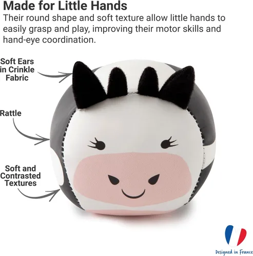 Vista 4 de Little Big Friends Roly Poly Balls Juguete sensorial de sonajero para bebé, juego de 4