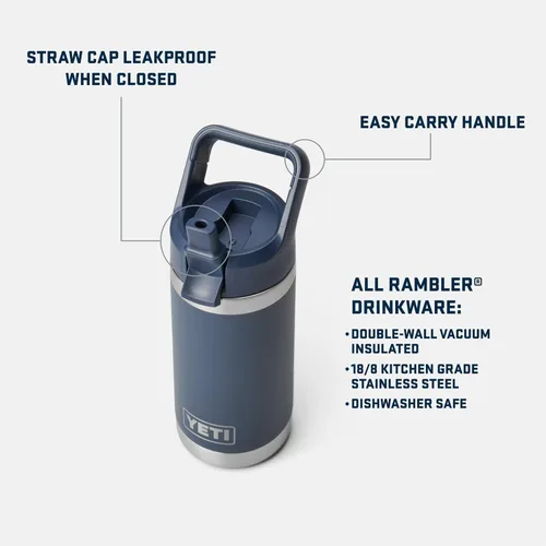 Vista 127 de YETI Rambler Jr. - Botella de 12 onzas para niños, con tapa con pajilla