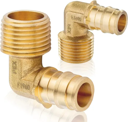 Vista 8 de Paquete de 2 accesorios HeSun PEX-A, codo de expansión de rosca NPT macho de 3/4 pulgadas PEX-A x 3/4 pulgadas, ASTM F1960098-2)