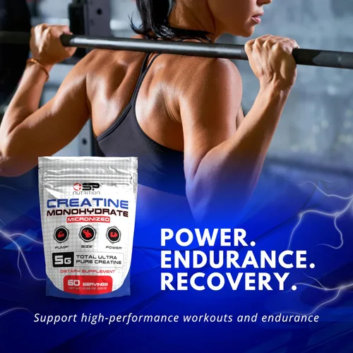 Vista 5 de Creatina de SP Nutrition - Monohidrato de creatina 100% pura Fuerza muscular, potencia y recuperación Fórmula de rendimiento antes y después