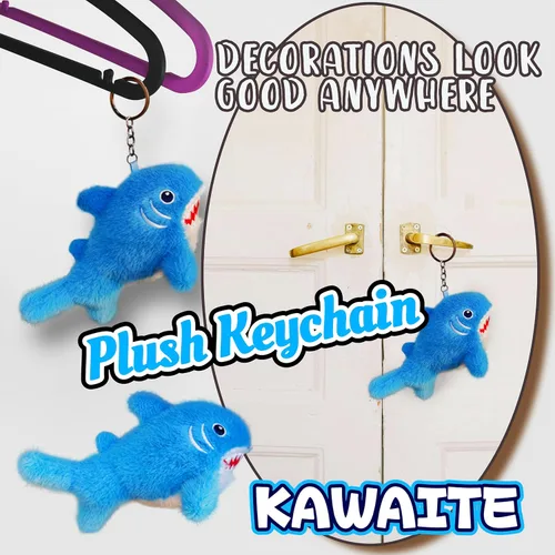 Vista 5 de Kawaite Animal de peluche de tiburón azul, lindos juguetes de peluche de tiburón para niños y niños, peluches Kawaii, mini peluche de animales