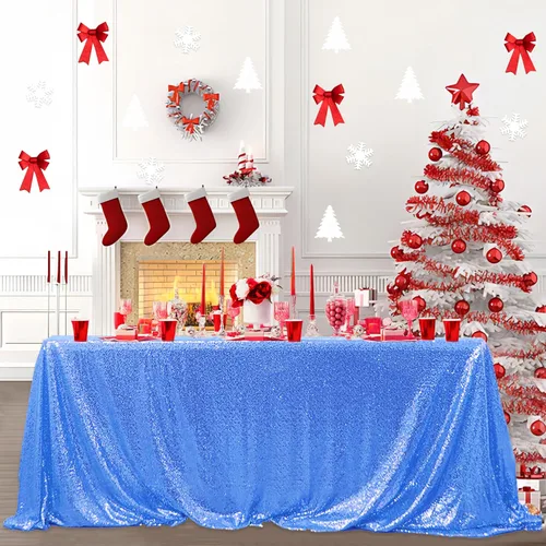 Vista 76 de Manteles redondos de lentejuelas negros para fiestas, de 121,9 cm, mantel redondo de purpurina ajustado, pequeño, lindo y dulce, para boda