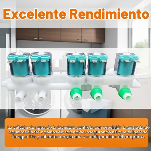Vista 6 de Válvula de entrada de agua para lavadora para samsung WA50M7450AW/A4, etc.