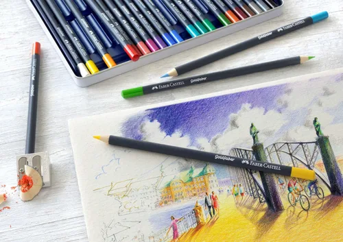 Vista 2 de Faber-Castell Creative Studio Goldfaber - Lápices de colores, lata de 48