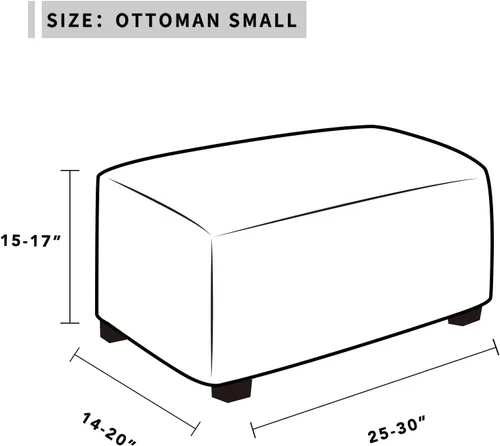 Vista 5 de Easy-Going Funda Elástica para Otomana Taburete de Almacenamiento Plegable Protector de Muebles Funda Rectangular Suave con Parte Inferior Elástica
